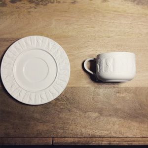 Sweater coffee tea cup with saucer
